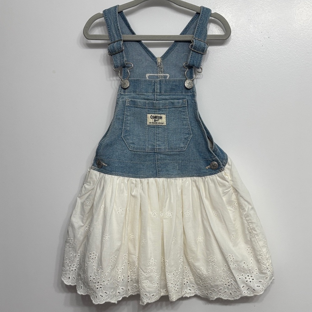 OshKosh B'gosh Denim and White Eyelet Skirtall